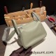 Hermes Mini Lindy Clemence Q1 /Sauge Silver Hardware 042 Hermes Mini Lindy Clemence Q1 /Sauge Silver Hardware 042