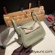 Hermes Mini Lindy Clemence Q1 /Sauge Silver Hardware 042 Hermes Mini Lindy Clemence Q1 /Sauge Silver Hardware 042