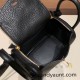Hermes Mini Lindy Clemence 89 /Black Gold Hardware 050 Hermes Mini Lindy Clemence 89 /Black Gold Hardware 050