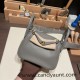 Hermes Mini Lindy Clemence 0L/ Gris Meyer Gold Hardware 059 Hermes Mini Lindy Clemence 0L/ Gris Meyer Gold Hardware 059