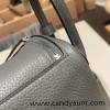Hermes Mini Lindy Clemence 0L/ Gris Meyer Silver Hardware 060