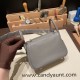 Hermes Mini Lindy Clemence 0L/ Gris Meyer Silver Hardware 060 Hermes Mini Lindy Clemence 0L/ Gris Meyer Silver Hardware 060