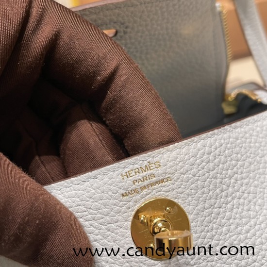 Hermes Mini Lindy Clemence 46 /Ebene Silver Hardware 072 Hermes Mini Lindy Clemence 46 /Ebene Silver Hardware 072