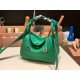 Hermes Mini Lindy Clemence 1K /Bambou Silver Hardware 075 Hermes Mini Lindy Clemence 1K /Bambou Silver Hardware 075