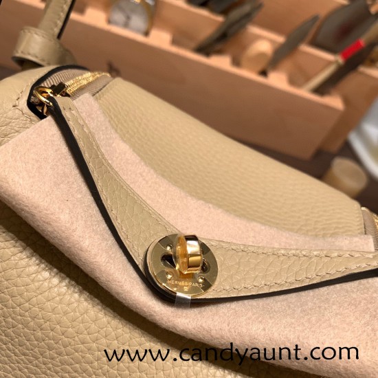 Hermes Mini Lindy Clemence S2/ Trench Gold Hardware 078 Hermes Mini Lindy Clemence S2/ Trench Gold Hardware 078