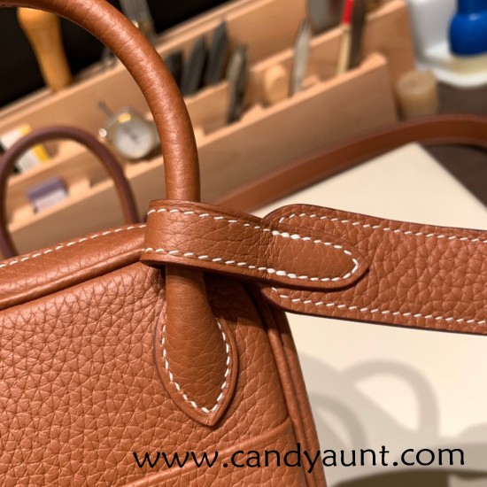 Hermes Mini Lindy Clemence 37/ Gold Silver Hardware 079 Hermes Mini Lindy Clemence 37/ Gold Silver Hardware 079