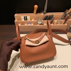 Hermes Mini Lindy Clemence 37/ Gold Gold Hardware 080