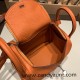 Hermes Mini Lindy Clemence 93 /Orange Silver Hardware 091 Hermes Mini Lindy Clemence 93 /Orange Silver Hardware 091