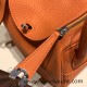 Hermes Mini Lindy Clemence 93 /Orange Silver Hardware 091 Hermes Mini Lindy Clemence 93 /Orange Silver Hardware 091