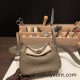 Hermes Mini Lindy Clemence 18/Étoupe Grey Gold Hardware 093 Hermes Mini Lindy Clemence 18/Étoupe Grey Gold Hardware 093