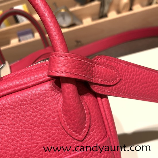 Hermes Mini Lindy Clemence I6 /Rose Extreme Silver Hardware 099 Hermes Mini Lindy Clemence I6 /Rose Extreme Silver Hardware 099