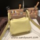 Hermes Mini Lindy Clemence 1Z /Jaune Poussin Gold Hardware 100 Hermes Mini Lindy Clemence 1Z /Jaune Poussin Gold Hardware 100