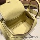 Hermes Mini Lindy Clemence 1Z /Jaune Poussin Silver Hardware 101 Hermes Mini Lindy Clemence 1Z /Jaune Poussin Silver Hardware 101