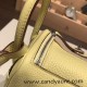 Hermes Mini Lindy Clemence 1Z /Jaune Poussin Silver Hardware 101 Hermes Mini Lindy Clemence 1Z /Jaune Poussin Silver Hardware 101
