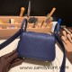 Hermes Mini Lindy Clemence 73 /Blue Saphir Silver Hardware 102 Hermes Mini Lindy Clemence 73 /Blue Saphir Silver Hardware 102