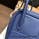 Hermes Mini Lindy Clemence 73 /Blue Saphir Silver Hardware 102 Hermes Mini Lindy Clemence 73 /Blue Saphir Silver Hardware 102