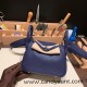 Hermes Mini Lindy Clemence 73 /Blue Saphir Silver Hardware 102 Hermes Mini Lindy Clemence 73 /Blue Saphir Silver Hardware 102