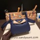 Hermes Mini Lindy Clemence 73 /Blue Saphir Gold Hardware 103 Hermes Mini Lindy Clemence 73 /Blue Saphir Gold Hardware 103