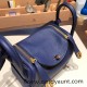 Hermes Mini Lindy Clemence 73 /Blue Saphir Gold Hardware 103 Hermes Mini Lindy Clemence 73 /Blue Saphir Gold Hardware 103
