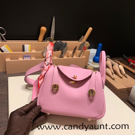 Hermes Mini Lindy Clemence X9/ Mauve Sylvestre Gold Hardware 105 Hermes Mini Lindy Clemence X9/ Mauve Sylvestre Gold Hardware 105