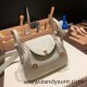 Hermes Mini Lindy Clemence 80 / Pearl Grey Gold Hardware 108 Hermes Mini Lindy Clemence 80 / Pearl Grey Gold Hardware 108