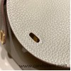 Hermes Mini Lindy Clemence 80 / Pearl Grey Gold Hardware 108