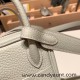Hermes Mini Lindy Clemence 80 / Pearl Grey Silver Hardware 109 Hermes Mini Lindy Clemence 80 / Pearl Grey Silver Hardware 109