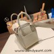 Hermes Mini Lindy Clemence 80 / Pearl Grey Silver Hardware 109 Hermes Mini Lindy Clemence 80 / Pearl Grey Silver Hardware 109