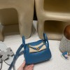 【Mini Lindy】7W Blue Izmir ×  Gold Hardware Full Handmade