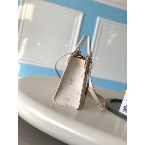 【フランス 163C01 チップ】OnTheGo スモールサイズハンドバッグ M14403|Monogram Empreinte レザー|イタリア産 A 級牛革|メタルチェーン付き 25x19x11.5cm 【フランス 163C01 チップ】OnTheGo スモールサイズハンドバッグ M14403|Monogram Empreinte レザー|イタリア産 A 級牛革|メタルチェーン付き 25x19x11.5cm