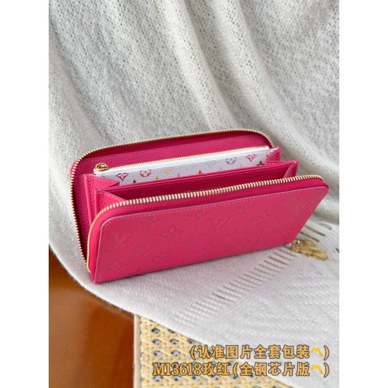 【M13618】バラ色 パーソナライズドカスタム版 ZIPPY ジップ財布|Monogram Empreinte レザー|ハンドバッグ兼用 19.5×10.5×2.5cm 【M13618】バラ色 パーソナライズドカスタム版 ZIPPY ジップ財布|Monogram Empreinte レザー|ハンドバッグ兼用 19.5×10.5×2.5cm