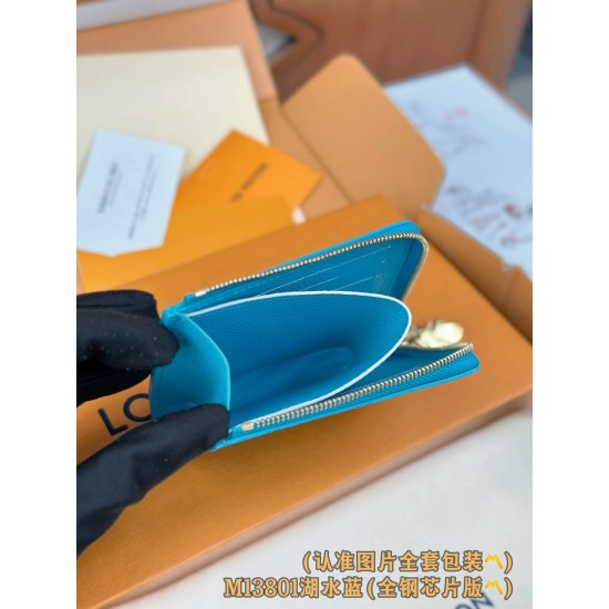 【M13801】レイクブルー A 級全鋼版 パーソナライズド Noa スモールウォレット|Monogram 牛革|L 字型ジップ 11×8.5×1.5cm 【M13801】レイクブルー A 級全鋼版 パーソナライズド Noa スモールウォレット|Monogram 牛革|L 字型ジップ 11×8.5×1.5cm
