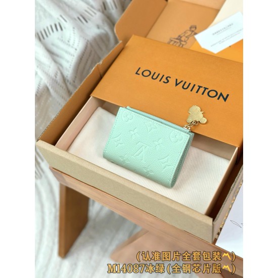 【M14087】アイスグリーン パーソナライズドカスタム LV x TM Lisa ウォレット|Monogram Empreinte レザー|ゴールドパンダジップ 9×11.5×1.5cm 【M14087】アイスグリーン パーソナライズドカスタム LV x TM Lisa ウォレット|Monogram Empreinte レザー|ゴールドパンダジップ 9×11.5×1.5cm