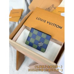 【N00142】ダミエブルーグリーン A 級全鋼版 パーソナライズド Multiple ショートウォレット｜Monogram デニムキャンバス｜マルチファンクション収納 11.5×9×1.5cm