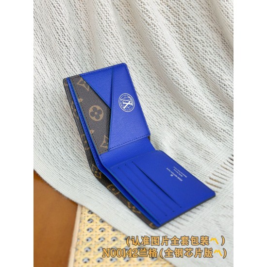 【N00142】ダミエブルーグリーン A 級全鋼版 パーソナライズド Multiple ショートウォレット|Monogram デニムキャンバス|マルチファンクション収納 11.5×9×1.5cm 【N00142】ダミエブルーグリーン A 級全鋼版 パーソナライズド Multiple ショートウォレット|Monogram デニムキャンバス|マルチファンクション収納 11.5×9×1.5cm