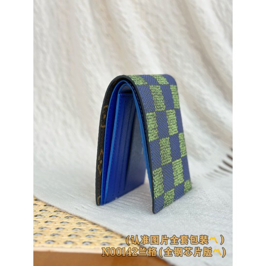 【N00142】ダミエブルーグリーン A 級全鋼版 パーソナライズド Multiple ショートウォレット|Monogram デニムキャンバス|マルチファンクション収納 11.5×9×1.5cm 【N00142】ダミエブルーグリーン A 級全鋼版 パーソナライズド Multiple ショートウォレット|Monogram デニムキャンバス|マルチファンクション収納 11.5×9×1.5cm