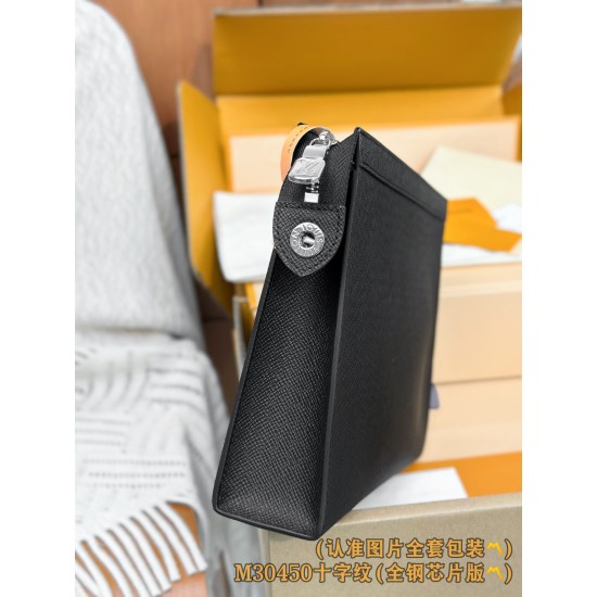 【M30450】クロスグレイン A 級全鋼 パーソナライズドカスタム Pochette Voyage|深層染色 Taiga 皮革|マルチ用途インナーバッグ 27×21×6cm 【M30450】クロスグレイン A 級全鋼 パーソナライズドカスタム Pochette Voyage|深層染色 Taiga 皮革|マルチ用途インナーバッグ 27×21×6cm