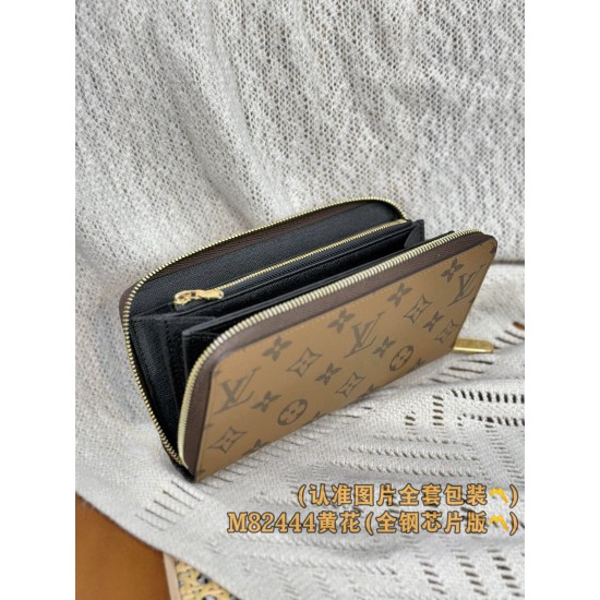 【M82444】イエローモノグラム A級全鋼版 パーソナライズドカスタム クラシックジップウォレット|Monogram Reverse キャンバス × レザーライニング 19.5×10.5×2.5cm 【M82444】イエローモノグラム A級全鋼版 パーソナライズドカスタム クラシックジップウォレット|Monogram Reverse キャンバス × レザーライニング 19.5×10.5×2.5cm
