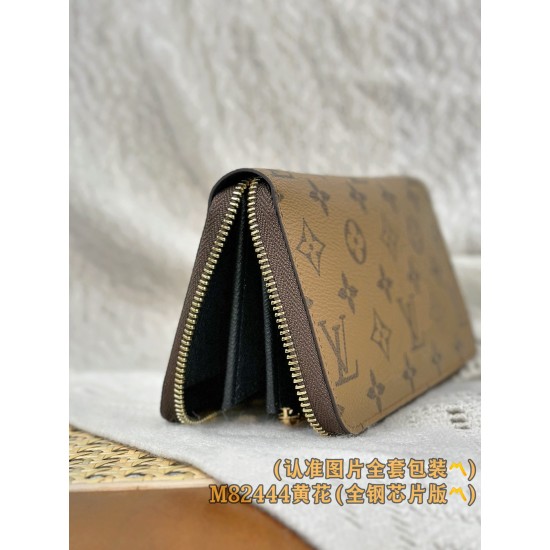 【M82444】イエローモノグラム A級全鋼版 パーソナライズドカスタム クラシックジップウォレット|Monogram Reverse キャンバス × レザーライニング 19.5×10.5×2.5cm 【M82444】イエローモノグラム A級全鋼版 パーソナライズドカスタム クラシックジップウォレット|Monogram Reverse キャンバス × レザーライニング 19.5×10.5×2.5cm