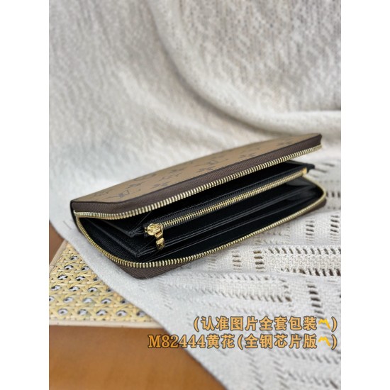 【M82444】イエローモノグラム A級全鋼版 パーソナライズドカスタム クラシックジップウォレット|Monogram Reverse キャンバス × レザーライニング 19.5×10.5×2.5cm 【M82444】イエローモノグラム A級全鋼版 パーソナライズドカスタム クラシックジップウォレット|Monogram Reverse キャンバス × レザーライニング 19.5×10.5×2.5cm