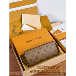 【M82336】イエローダミエ Ａ級全鋼版 パーソナライズドカスタム CLÉMENCE ウォレット｜Damier Azur キャンバス × 粒面牛革｜薄型エレガントデザイン 19.5×9×1.5cm