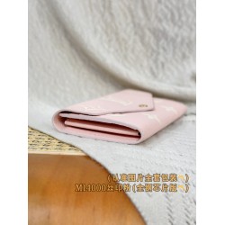【M14000】シルクスクリーンピンク Ａ級全鋼 パーソナライズドカスタム Sarah ロングウォレット｜ダブルトーン Monogram Empreinte 皮革｜エレガントピンクデザイン 19×10.5×2cm