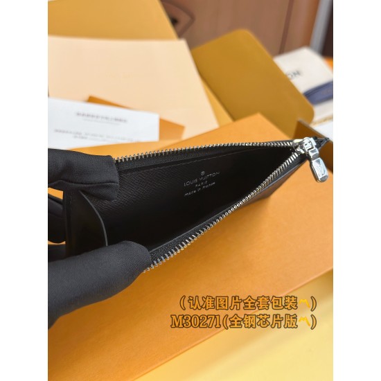 【M30271】ブラックモノグラム COIN カードケース|Taiga ブラック皮革|スリムレトロデザイン 8.0×14.5×1.0cm 【M30271】ブラックモノグラム COIN カードケース|Taiga ブラック皮革|スリムレトロデザイン 8.0×14.5×1.0cm