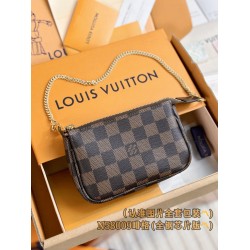【N58009】コーヒーダミエ Ａ級全鋼 パーソナライズドカスタム Mini Pochette Accessoires｜柔軟 Monogram キャンバス｜丸みフォルムマルチアクセサリー 15.5×10.5×4cm