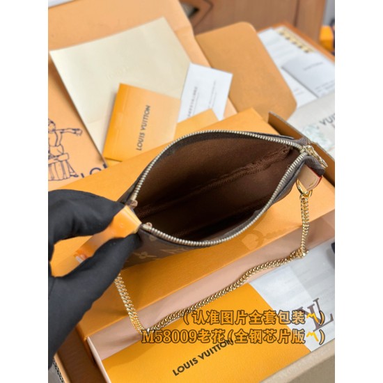 【M58009】モノグラム A 級全鋼 パーソナライズドカスタム Mini Pochette Accessoires|柔軟 Monogram キャンバス|丸みフォルムマルチポケット 15.5×10.5×4cm 【M58009】モノグラム A 級全鋼 パーソナライズドカスタム Mini Pochette Accessoires|柔軟 Monogram キャンバス|丸みフォルムマルチポケット 15.5×10.5×4cm