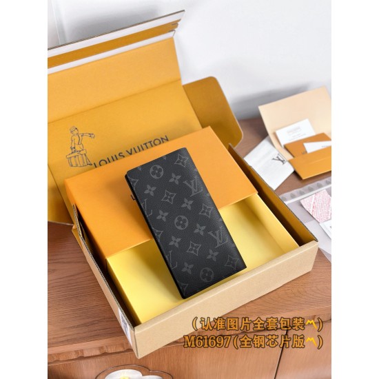 M61697 ブラックモノグラム A 級全鋼版 パーソナライズドカスタム Brazza ロングウォレット|Monogram キャンバス × 粒面牛革|マスキュリンデザイン 10×19×2cm M61697 ブラックモノグラム A 級全鋼版 パーソナライズドカスタム Brazza ロングウォレット|Monogram キャンバス × 粒面牛革|マスキュリンデザイン 10×19×2cm