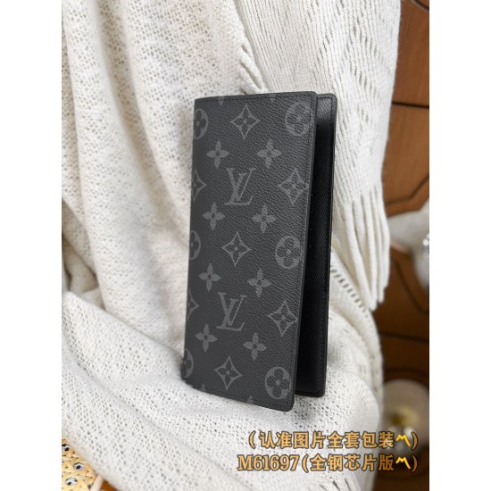 M61697 ブラックモノグラム A 級全鋼版 パーソナライズドカスタム Brazza ロングウォレット|Monogram キャンバス × 粒面牛革|マスキュリンデザイン 10×19×2cm M61697 ブラックモノグラム A 級全鋼版 パーソナライズドカスタム Brazza ロングウォレット|Monogram キャンバス × 粒面牛革|マスキュリンデザイン 10×19×2cm
