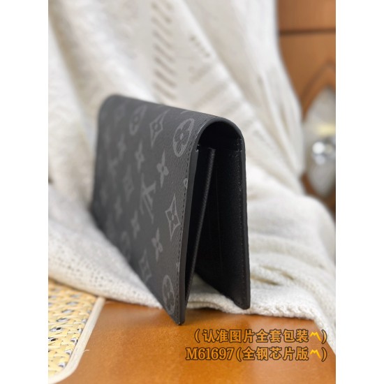 M61697 ブラックモノグラム A 級全鋼版 パーソナライズドカスタム Brazza ロングウォレット|Monogram キャンバス × 粒面牛革|マスキュリンデザイン 10×19×2cm M61697 ブラックモノグラム A 級全鋼版 パーソナライズドカスタム Brazza ロングウォレット|Monogram キャンバス × 粒面牛革|マスキュリンデザイン 10×19×2cm