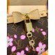 免税版 Louis Vuitton x 村上隆 Pochette Accessoires ハンドバッグ｜明るい桜柄と個性的なデザイン 13×4×22cm