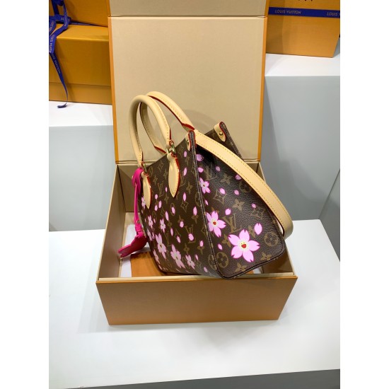 免税版 M13269G 全鋼製 ルイ・ヴィトン × 村上隆 コラボ OnTheGo スモールハンドバッグ 桜柄 19×11.5×25 cm 免税版 M13269G 全鋼製 ルイ・ヴィトン × 村上隆 コラボ OnTheGo スモールハンドバッグ 桜柄 19×11.5×25 cm